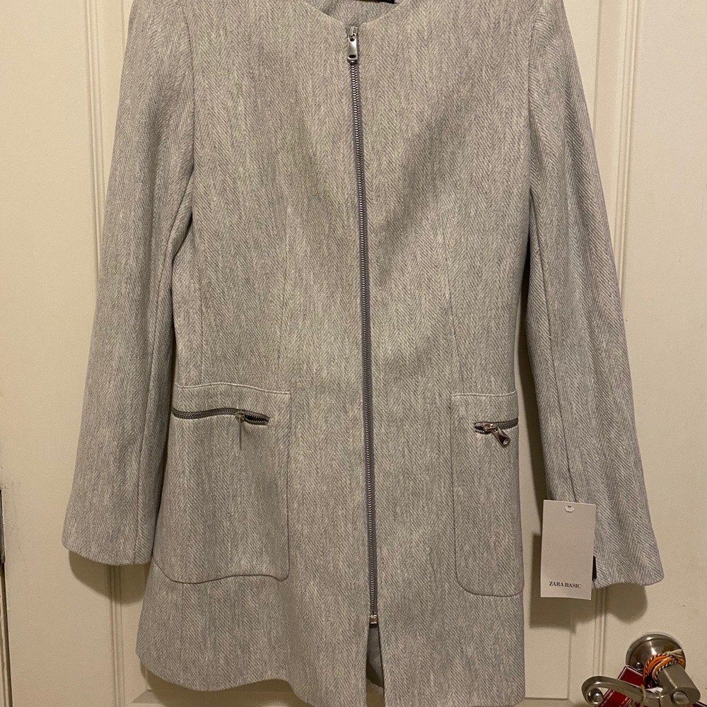 COPY - Gray Zara blazer with zipped pockets